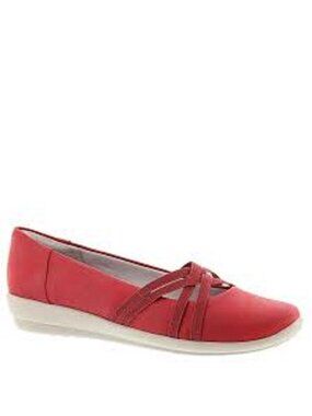 Easy Spirit Aubree Flats Women's size 7 N Red Walking Shoe Straps Comfort NEW
